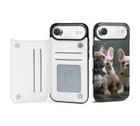FodPand Étui portefeuille pour iPhone 17 avec porte-cartes - En cuir synthétique - Béquille - Housse de protection à rabat - Motif bouledogue français - Pour iPhone 17 Air - Résistante aux chocs