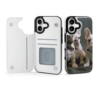 FodPand Étui portefeuille pour iPhone 17 avec porte-cartes et béquille en cuir synthétique à rabat - Coque de protection antichoc pour iPhone 17 - Pour homme et femme