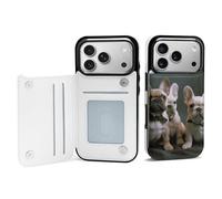 FodPand Étui portefeuille pour iPhone 17 avec porte-cartes et béquille - Étui de protection à rabat en cuir synthétique résistant aux chocs pour iPhone 17 Pro - Coque de téléphone résistante aux chocs