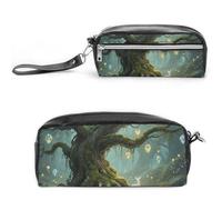 FodPand Fantasy Big Tree Mini trousse de maquillage avec poignée - 20 x 9 x 5,3 cm en cuir PU durable, imperméable, grande capacité pour bureau, voyage