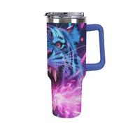FodPand Gobelet isotherme de 1200 ml avec poignée et paille, tasse de voyage à double paroi sous vide en acier inoxydable, couvercle anti-fuite, sans BPA, compatible avec porte-gobelet de voiture