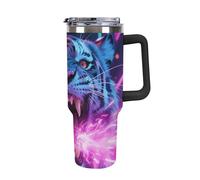 FodPand Gobelet isotherme de 1200 ml avec poignée et paille, tasse de voyage à double paroi sous vide en acier inoxydable, couvercle anti-fuite, sans BPA, compatible avec porte-gobelet de voiture