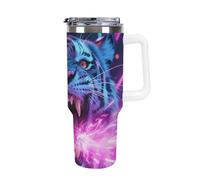 FodPand Gobelet isotherme de 1200 ml avec poignée et paille, tasse de voyage à double paroi sous vide en acier inoxydable, couvercle anti-fuite, sans BPA, compatible avec porte-gobelet de voiture