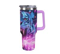 FodPand Gobelet isotherme de 1200 ml avec poignée et paille, tasse de voyage à double paroi sous vide en acier inoxydable, couvercle anti-fuite, sans BPA, compatible avec porte-gobelet de voiture