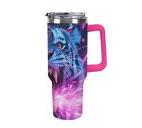 FodPand Gobelet isotherme de 1200 ml avec poignée et paille, tasse de voyage à double paroi sous vide en acier inoxydable, couvercle anti-fuite, sans BPA, compatible avec porte-gobelet de voiture