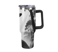 FodPand Gobelet isotherme de 1200 ml avec poignée et paille, tasse de voyage à double paroi sous vide en acier inoxydable avec couvercle anti-fuite, sans BPA, compatible avec porte-gobelet de voiture