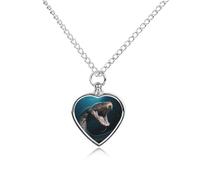 FodPand Gulper Anguille Collier commémoratif pour cendres d'animal domestique étanche Bijoux pour homme et femme Pendentif urne réglable avec kit de remplissage Cadeau souvenir pour la perte de chien