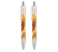 FodPand Hello Sunshine Lot de 2 stylos à bille rechargeables à pointe fine de 0,5 mm pour écriture lisse, séchage rapide, prise en main confortable, rétractables et format de poche pour journal, prise
