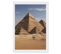 FodPand Kit de peinture à strass pyramide de l'Égypte antique pour adultes et débutants - Foret rond 5D - Kit d'art diamant pour décoration murale d'intérieur - 20,3 x 30,5 cm