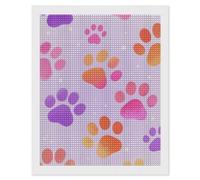 FodPand Kit de peinture diamant 5D avec empreintes de pattes colorées pour adultes et débutants - Pois de diamants carrés - Fournitures d'art pour décoration murale de maison - Cadeau 40,6 x 50,8 cm