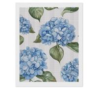 FodPand Kit de peinture diamant 5D avec motif hortensia bleu pour adultes et débutants, carrés, points de diamant, fournitures d'art pour la maison, décoration murale, décoration de chambre, cadeau