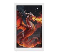 FodPand Kit de peinture diamant 5D Dragon de feu pour adultes et débutants - Pois de diamants carrés - Fournitures d'art pour décoration murale de maison, décoration murale, loisirs créatifs, cadeau