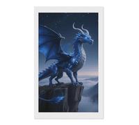 FodPand Kit de peinture diamant 5D motif dragon bleu cool pour adultes et débutants, point de diamant rond, fournitures d'art pour la maison, décoration murale, cadeau 30,5 x 50,8 cm
