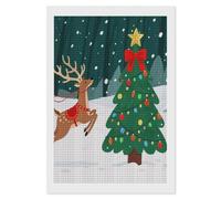 FodPand Kit de peinture diamant arbre de Noël pour adultes et débutants - Foret carré 5D avec outils de bricolage - Décoration murale pour salon, chambre à coucher, bureau - 20,3 x 30,5 cm