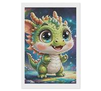 FodPand Kit de peinture diamant en forme de dragon mignon pour adultes et débutants - Foret rond 5D avec outils de bricolage - Décoration murale pour salon, chambre à coucher, bureau - 20,3 x 30,5 cm