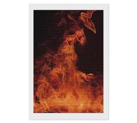 FodPand Kit de peinture diamant en forme de feu dansant pour adultes et débutants - Foret rond 5D avec outils de bricolage - Décoration murale pour salon, chambre à coucher, bureau - 20,3 x 30,5 cm