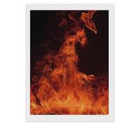 FodPand Kit de peinture diamant en forme de feu dansant pour adultes et débutants - Perceuse carrée 5D avec outils de bricolage - Décoration murale pour salon, chambre à coucher, bureau - 30,5 x 40,6