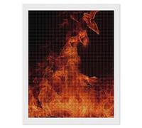 FodPand Kit de peinture diamant en forme de feu dansant pour adultes et débutants - Perceuse carrée 5D avec outils de bricolage - Décoration murale pour salon, chambre à coucher, bureau - 40,6 x 50,8