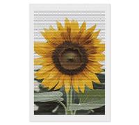 FodPand Kit de peinture diamant en forme de tournesol pour adultes et débutants - Foret rond 5D avec outils de bricolage - Décoration murale pour salon, chambre à coucher, bureau - 20,3 x 30,5 cm