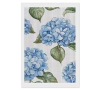 FodPand Kit de peinture diamant motif hortensia bleu pour adultes et débutants - Perceuse carrée 5D avec outils de bricolage - Décoration murale pour salon, chambre à coucher, bureau - 20,3 x 30,5 cm