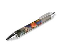 FodPand Lot de 1 stylo à bille rechargeable en forme de perroquet de couleur noire, pointe fine de 0,5 mm, écriture lisse, séchage rapide, prise en main confortable, rétractable et format de poche