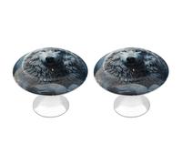 FodPand Lot de 2 boutons d'armoire de 2,8 cm à trou unique - Poignées décoratives en forme de loup assis dans la neige - Boutons de meubles pour commode, cuisine, salle de bain, armoire, meuble-lavabo