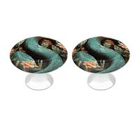 FodPand Lot de 2 boutons d'armoire de 2,8 cm à trou unique - Poignées décoratives en forme de serpent et de fleur pour commode, cuisine, salle de bain, armoire, meuble-lavabo