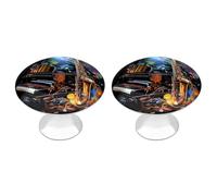 FodPand Lot de 2 boutons d'armoire de 2,8 cm à trou unique - Poignées décoratives pour saxophone et piano - Boutons de meubles pour commode, cuisine, salle de bain, armoire, vanité
