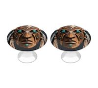 FodPand Lot de 2 boutons d'armoire de cuisine de 2,8 cm avec vis à trou unique, masque de dieu de la pluie, poignées de commode en acier inoxydable pour salle de bain, placard, porte d'armoire