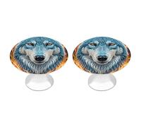 FodPand Lot de 2 boutons d'armoire de cuisine de 2,8 cm avec vis en forme de loup, poignées de commode en acier inoxydable pour salle de bain, placard, porte d'armoire