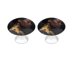 FodPand Lot de 2 boutons d'armoire ronds de 2,8 cm en acier inoxydable avec 2 vis, poignées d'armoire noires pour femmes, poignées d'armoire pour tiroirs, commodes, quincaillerie de cuisine | Facile à