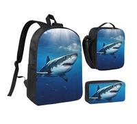 FodPand Lot de 3 sacs à dos pour ordinateur portable de 43,2 cm avec sac à déjeuner, boîte à déjeuner isotherme, pochette à monnaie de grande capacité, cadeau personnalisé