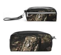 FodPand Mini trousse de maquillage camouflage de chasse avec poignée - 20 x 9 x 5,3 cm en cuir PU durable, imperméable, grande capacité pour bureau, voyage