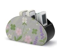 FodPand Petit support de télécommande Wildflowers - Boîte de rangement en cuir synthétique avec 5 compartiments pour télévision, télécommandes DVD, multifonction pour salon, chambre à coucher, bureau