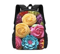 FodPand Sac à dos de voyage imperméable pour ordinateur portable de 15,6" - Motif tournesols d'automne et citrouilles, Cupcakes colorés arc-en-ciel, One Size, Sac à dos de voyage