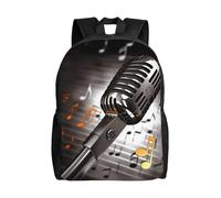 FodPand Sac à dos pour ordinateur portable avec microphone et notes de musique pour homme et femme - Résistant à l'eau - Léger - Sac de voyage d'affaires - Grande capacité - Sac à dos de randonnée