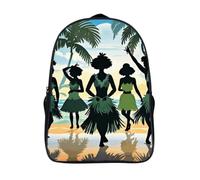 FodPand Sac à dos pour ordinateur portable de 40,6 cm avec cinq silhouettes de danse hawaïenne pour homme et femme - Imperméable et léger - Grande capacité - Sac à dos décontracté pour voyage