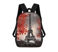 FodPand Sac à dos pour ordinateur portable de 43,2 cm - Tour Eiffel - Feuilles d'automne - Imperméable - Léger - Grande capacité - Pour voyage d'affaires et plein air