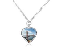 FodPand San Francisco Golden Gate Bridge Collier commémoratif imperméable pour cendres de chien et chat avec pendentif urne réglable pour animal domestique avec kit de remplissage, cadeau souvenir