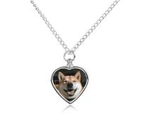 FodPand Shiba Inu - Collier commémoratif pour cendres d'animal domestique - Étanche - Pendentif urne réglable avec kit de remplissage - Cadeau souvenir pour la perte de chien et chat