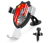 FodPand Support de téléphone noir et blanc zèbre et drapeau national avec ventouse, rotation réglable, support de téléphone de voiture, support de voiture pour pare-brise de voiture, tableau de bord