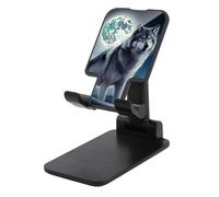 FodPand Support de téléphone portable réglable en forme de loup sous la lune - Support universel mains libres pour téléphone portable - Compatible avec 4 à 8 smartphones et tablettes - Noir