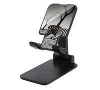FodPand Support de téléphone portable Zèbre réglable pour bureau - Support universel mains libres pour téléphone portable - Pour avion et voyage - Compatible avec 4 à 8 smartphones et tablettes - Noir