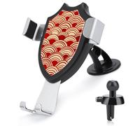 FodPand Support de téléphone universel pour voiture - Rotation à 360 ° - Ventouse - Avec vagues rouges - Pour tableau de bord, pare-brise et grille d'aération - Compatible avec tous les smartphones