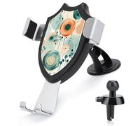 FodPand Support de téléphone universel pour voiture - Rotation à 360 ° - Ventouse - Cercle et fleurs - Pour tableau de bord, pare-brise et grille d'aération - Compatible avec tous les smartphones