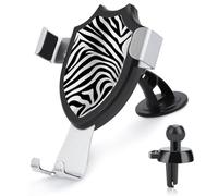 FodPand Support de téléphone universel pour voiture - Rotation à 360 ° - Ventouse - Imprimé zèbre - Pour tableau de bord, pare-brise et grille d'aération - Compatible avec tous les smartphones