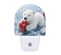 FodPand Veilleuse à brancher dans le mur avec capteur du crépuscule à l'aube 0,5 W LED moderne à brancher sur un ours polaire - Veilleuse blanche chaude pour chambre à coucher, couloir, cuisine, salle