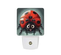FodPand Veilleuse à brancher dans le mur avec capteur du crépuscule à l'aube 0,5 W LED moderne dessin animé coccinelle lampe de nuit lumière blanche chaude veilleuse pour chambre à coucher, couloir