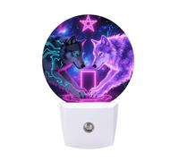 FodPand Veilleuse à brancher dans le mur avec capteur du crépuscule à l'aube 0,5 W LED moderne Loups Lumière blanche chaude pour chambre à coucher, couloir, cuisine, salle de bain, escaliers, couloir