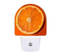 FodPand Veilleuse à brancher dans le mur avec capteur du crépuscule à l'aube 0,5 W LED moderne orange tranche lampe de nuit lumière blanche chaude veilleuse pour chambre à coucher, couloir, cuisine